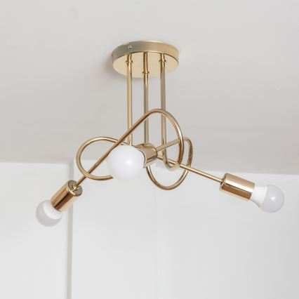 Lampa sufitowa natynkowa OXFORD 3xE27/15W/230V złota