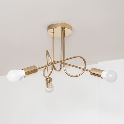Lampa sufitowa natynkowa OXFORD 3xE27/15W/230V złota
