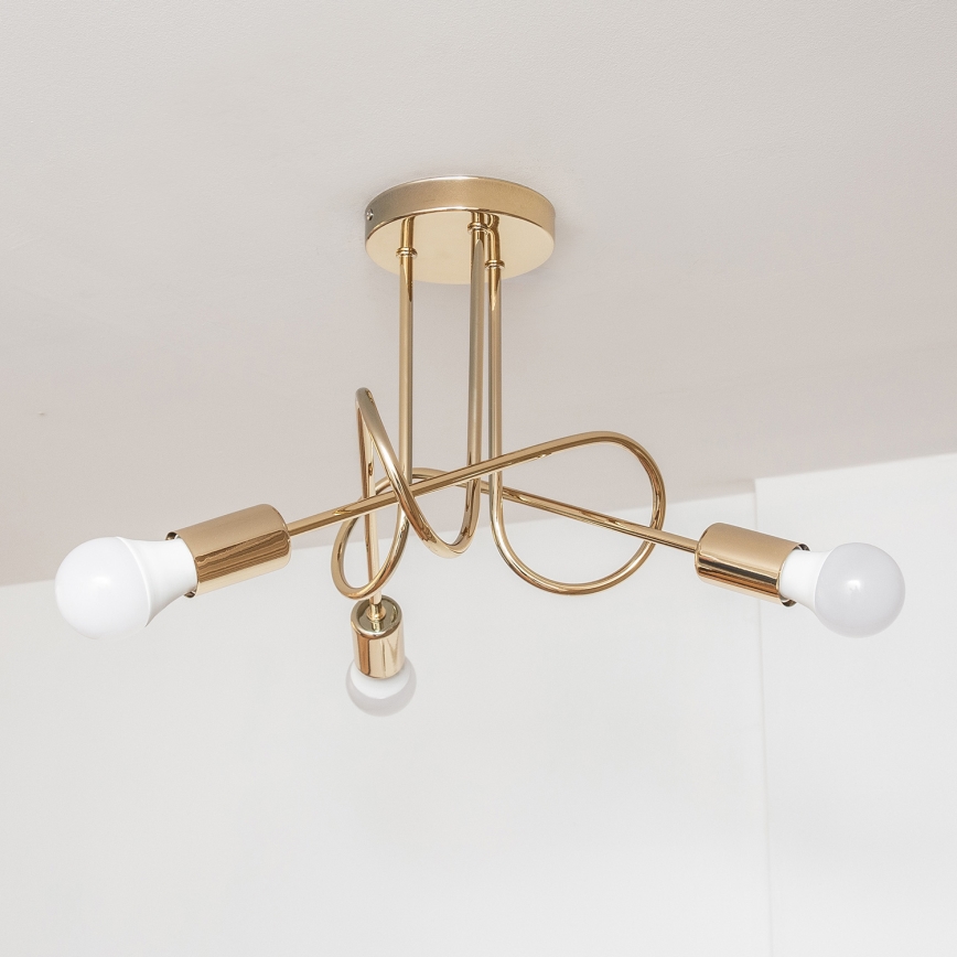 Lampa sufitowa natynkowa OXFORD 3xE27/15W/230V złota