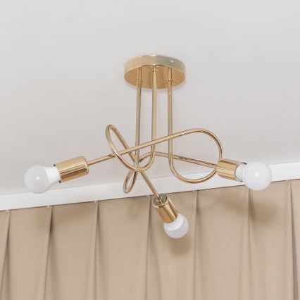 Lampa sufitowa natynkowa OXFORD 3xE27/15W/230V złota