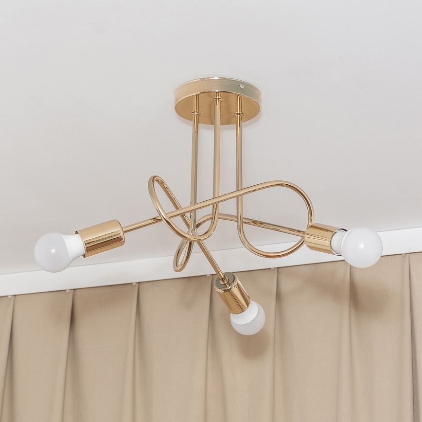Lampa sufitowa natynkowa OXFORD 3xE27/15W/230V złota