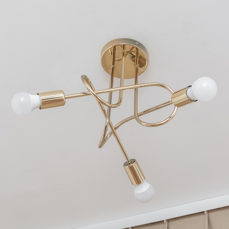 Lampa sufitowa natynkowa OXFORD 3xE27/15W/230V złota