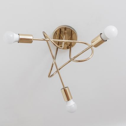 Lampa sufitowa natynkowa OXFORD 3xE27/15W/230V złota