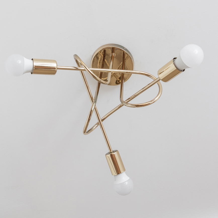 Lampa sufitowa natynkowa OXFORD 3xE27/15W/230V złota