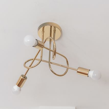 Lampa sufitowa natynkowa OXFORD 3xE27/15W/230V złota