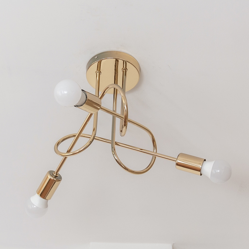 Lampa sufitowa natynkowa OXFORD 3xE27/15W/230V złota