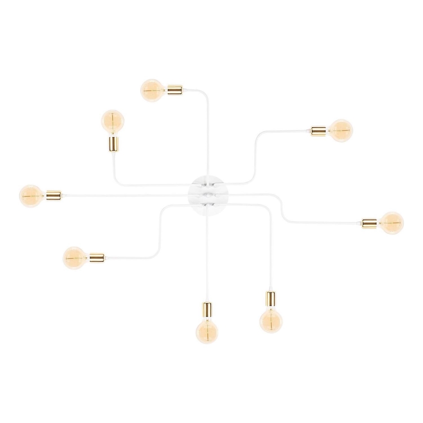 Lampa sufitowa natynkowa TRUVA 8xE27/40W/230V biała/złota