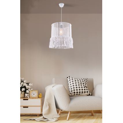 Lampa sufitowa NESS MACRAME 1xE27/40W/230V biała