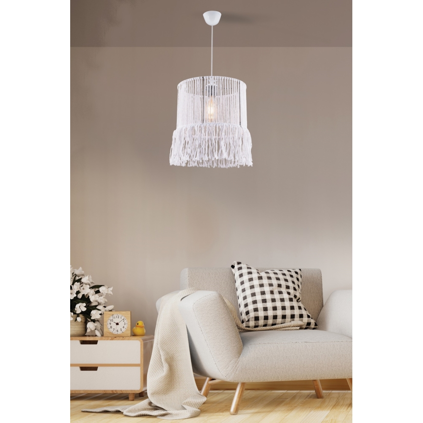 Lampa sufitowa NESS MACRAME 1xE27/40W/230V biała