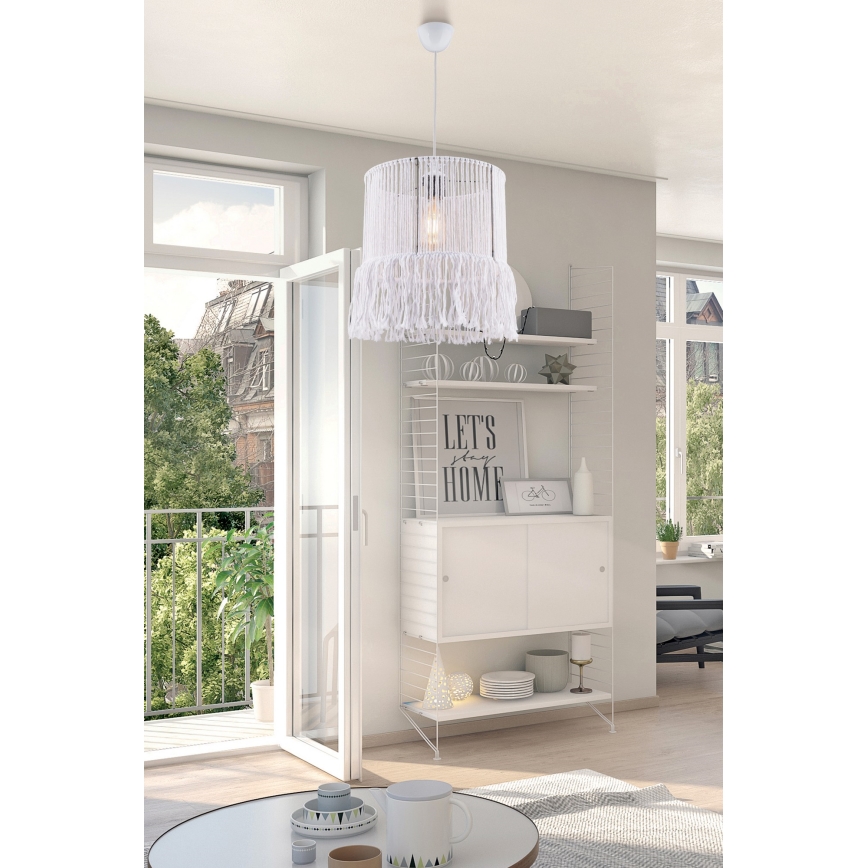 Lampa sufitowa NESS MACRAME 1xE27/40W/230V biała