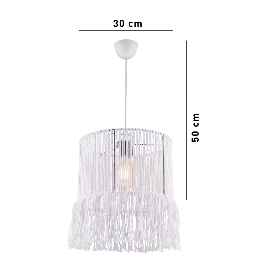 Lampa sufitowa NESS MACRAME 1xE27/40W/230V biała