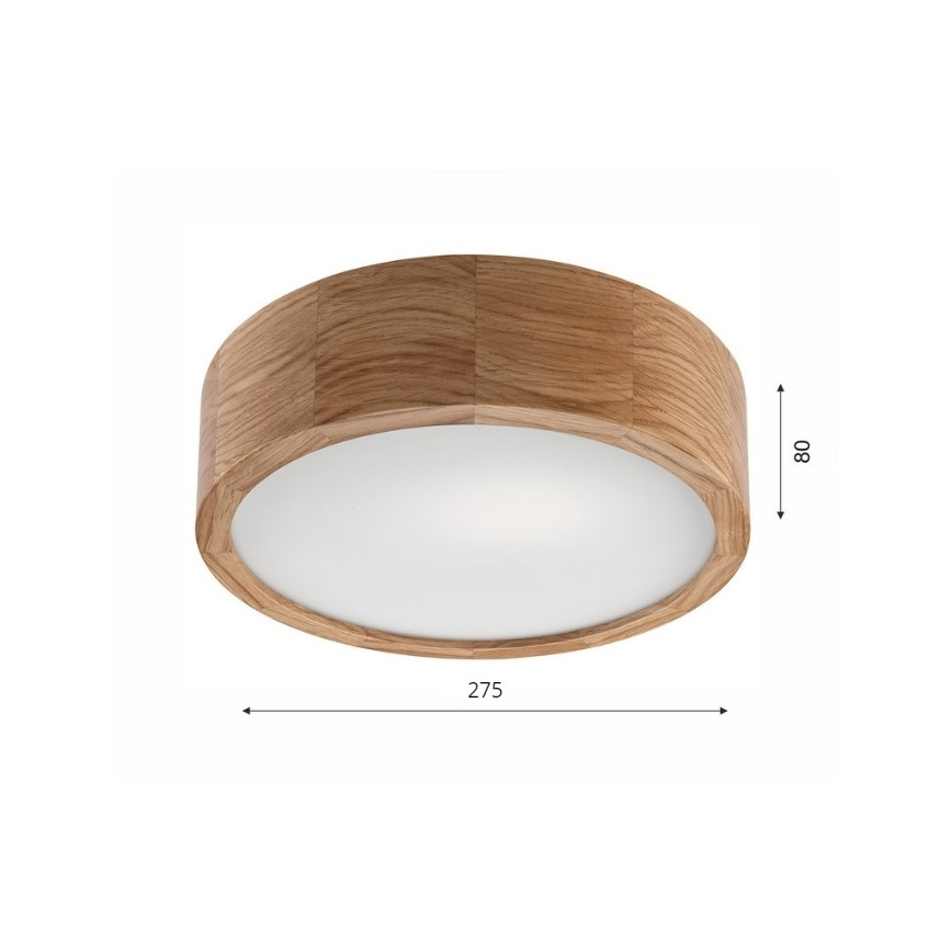 Lampa sufitowa OAK 1xE27/60W/230V dąb śr. 27,5 cm