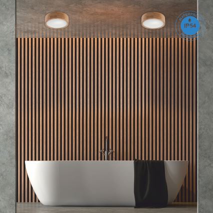 Plafon łazienkowy OAK 2xE27/15W/230V IP54 dąb ø 27 cm
