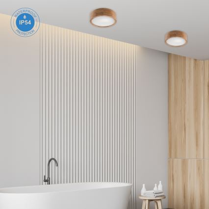 Plafon łazienkowy OAK 2xE27/15W/230V IP54 dąb ø 27 cm