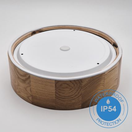 Plafon łazienkowy OAK 2xE27/15W/230V IP54 dąb ø 27 cm