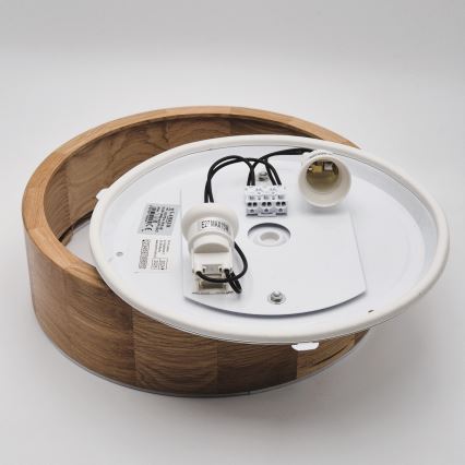 Plafon łazienkowy OAK 2xE27/15W/230V IP54 dąb ø 27 cm