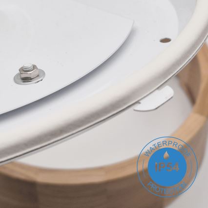 Plafon łazienkowy OAK 2xE27/15W/230V IP54 dąb ø 27 cm