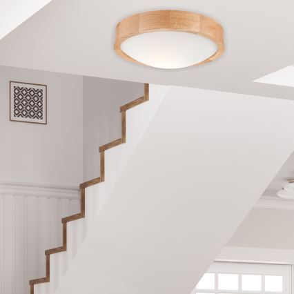 Lampa sufitowa OAK SLIM 1xE27/60W/230V dąb ø 27 cm
