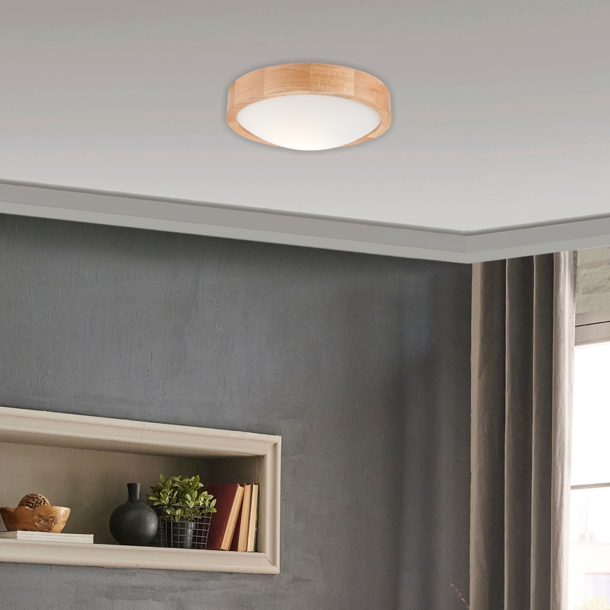 Lampa sufitowa OAK SLIM 1xE27/60W/230V dąb ø 27 cm