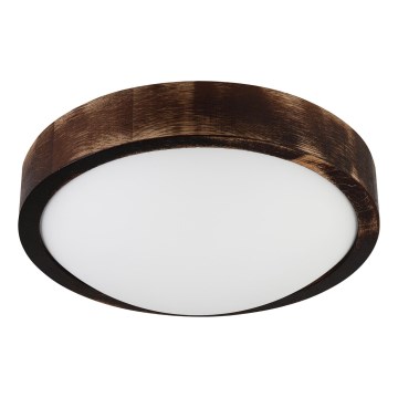Lampa sufitowa OAK SMOKY SLIM – 1x E27/15W/230V, średnica 27 cm, wykończenie dąb/ciemny brąz
