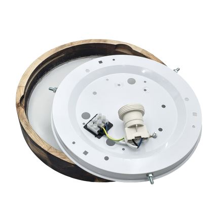 Lampa sufitowa OAK SMOKY SLIM – 1x E27/15W/230V, średnica 27 cm, wykończenie dąb/ciemny brąz