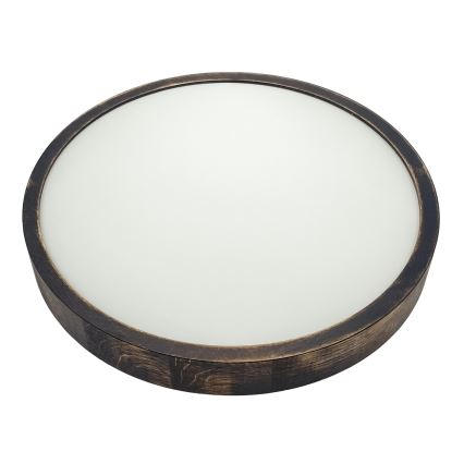 Lampa sufitowa OAK SMOKY SLIM 2xE27/15W/230V śr. 37 cm dąb/ciemny brąz