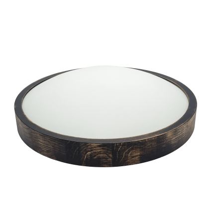 Lampa sufitowa OAK SMOKY SLIM 2xE27/15W/230V śr. 37 cm dąb/ciemny brąz