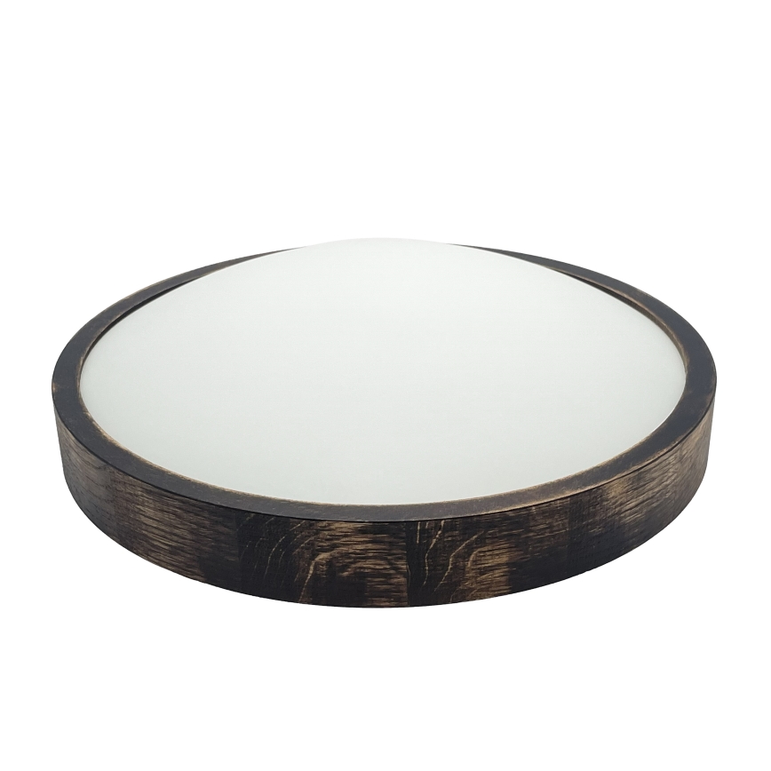 Lampa sufitowa OAK SMOKY SLIM 2xE27/15W/230V śr. 37 cm dąb/ciemny brąz