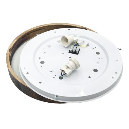 Lampa sufitowa OAK SMOKY SLIM 2xE27/15W/230V śr. 37 cm dąb/ciemny brąz