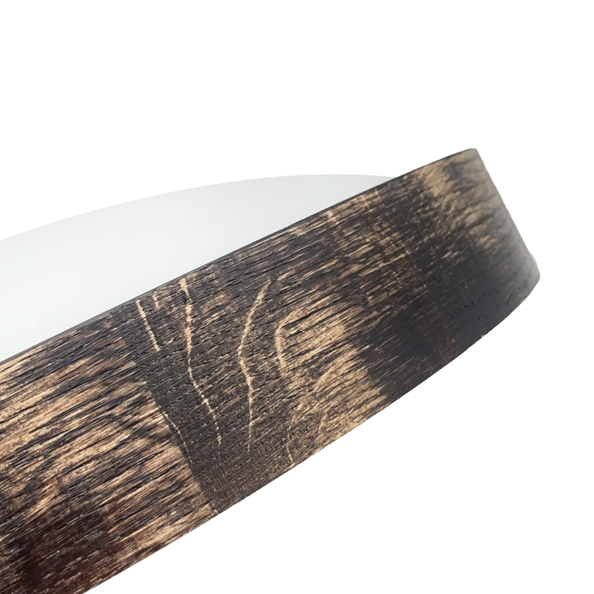 Lampa sufitowa OAK SMOKY SLIM 2xE27/15W/230V śr. 37 cm dąb/ciemny brąz