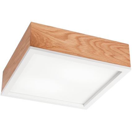 Lampa sufitowa OAK SQUARE 2xE27/15W/230V 31x31 cm dąb/biała