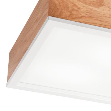 Lampa sufitowa OAK SQUARE 2xE27/15W/230V 31x31 cm dąb/biała