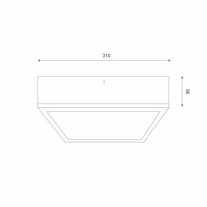 Lampa sufitowa OAK SQUARE 2xE27/15W/230V 31x31 cm dąb/biała