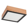 Lampa sufitowa OAK SQUARE 2xE27/15W/230V 31x31 cm dąb/czarna