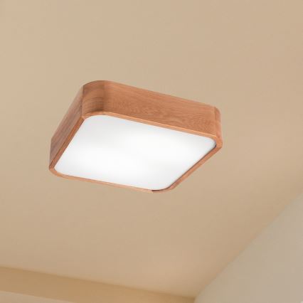 Lampa sufitowa OAK SQUARE 2xE27/15W/230V 35x35 cm dąb