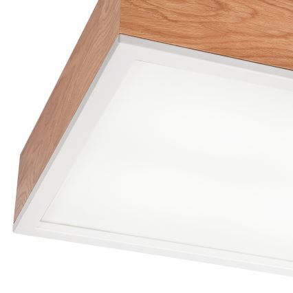 Lampa sufitowa OAK SQUARE 4xE27/15W/230V 39x39 cm dąb/biała