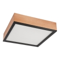 Lampa sufitowa OAK SQUARE 4xE27/15W/230V 39x39 cm dąb/czarna