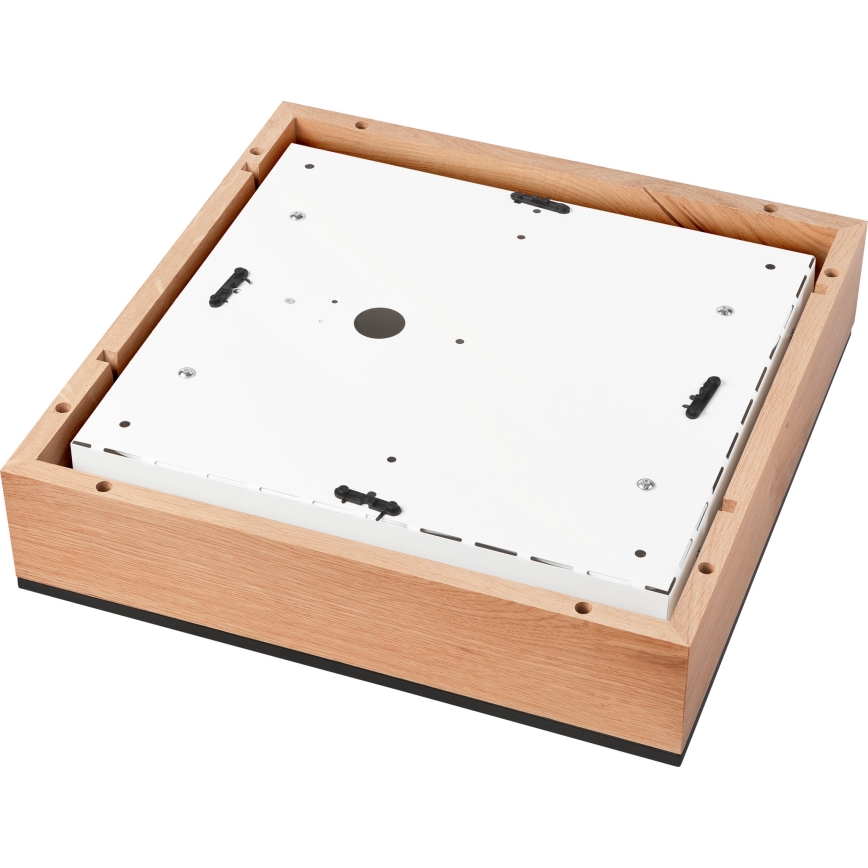 Lampa sufitowa OAK SQUARE 4xE27/15W/230V 39x39 cm dąb/czarna