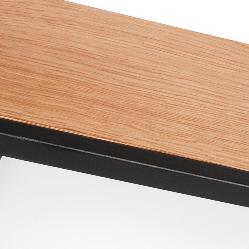 Lampa sufitowa OAK SQUARE 4xE27/15W/230V 39x39 cm dąb/czarna