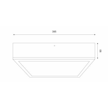 Lampa sufitowa OAK SQUARE 4xE27/15W/230V 39x39 cm dąb/czarna