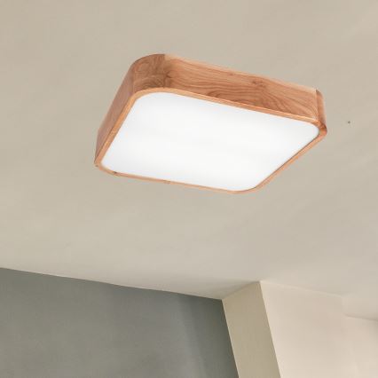 Lampa sufitowa OAK SQUARE 4xE27/15W/230V 45x45 cm dąb