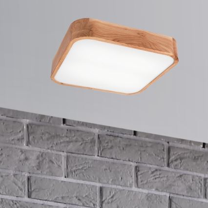 Lampa sufitowa OAK SQUARE 4xE27/15W/230V 45x45 cm dąb