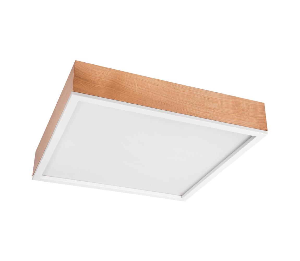 Lampa sufitowa OAK SQUARE 4xE27/15W/230V 48x48 cm dąb/biała
