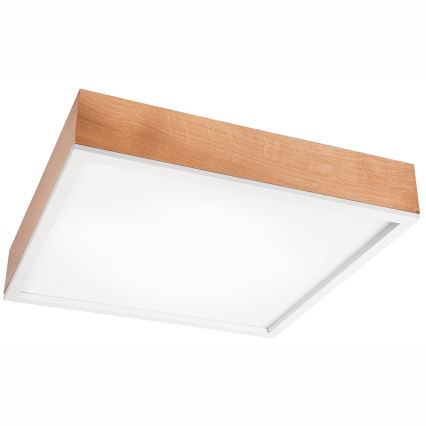 Lampa sufitowa OAK SQUARE 4xE27/15W/230V 48x48 cm dąb/biała