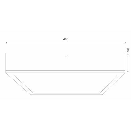 Lampa sufitowa OAK SQUARE 4xE27/15W/230V 48x48 cm dąb/biała