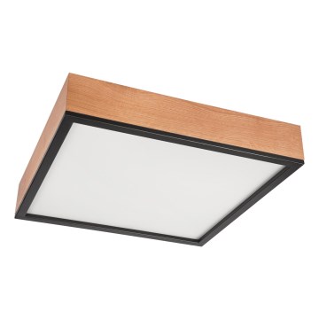 Lampa sufitowa OAK SQUARE 4xE27/15W/230V 48x48 cm dąb/czarna