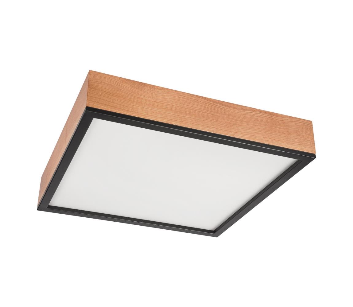 Lampa sufitowa OAK SQUARE 4xE27/15W/230V 48x48 cm dąb/czarna
