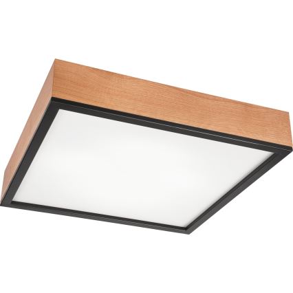 Lampa sufitowa OAK SQUARE 4xE27/15W/230V 48x48 cm dąb/czarna