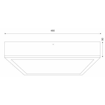 Lampa sufitowa OAK SQUARE 4xE27/15W/230V 48x48 cm dąb/czarna