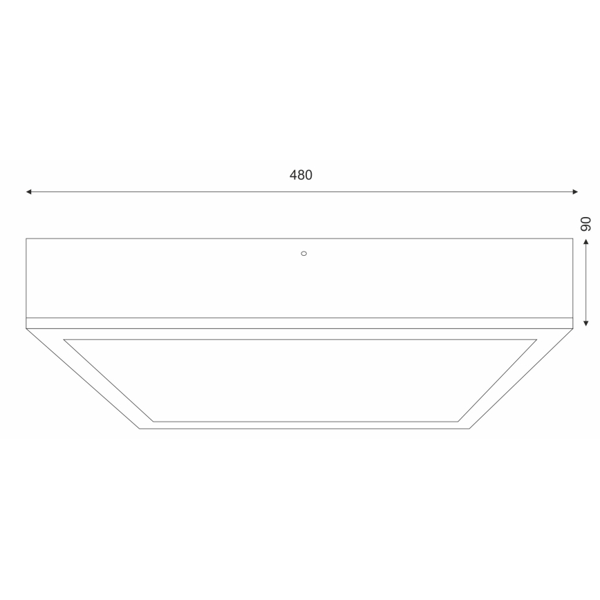 Lampa sufitowa OAK SQUARE 4xE27/15W/230V 48x48 cm dąb/czarna